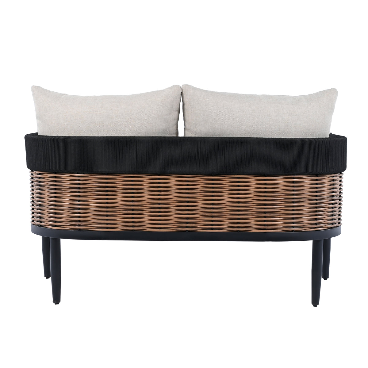 Harrison Bench Table in Black and Taupe