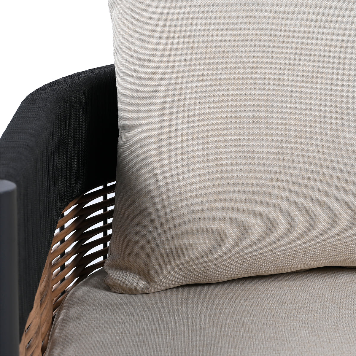 Harrison Bench Table in Black and Taupe