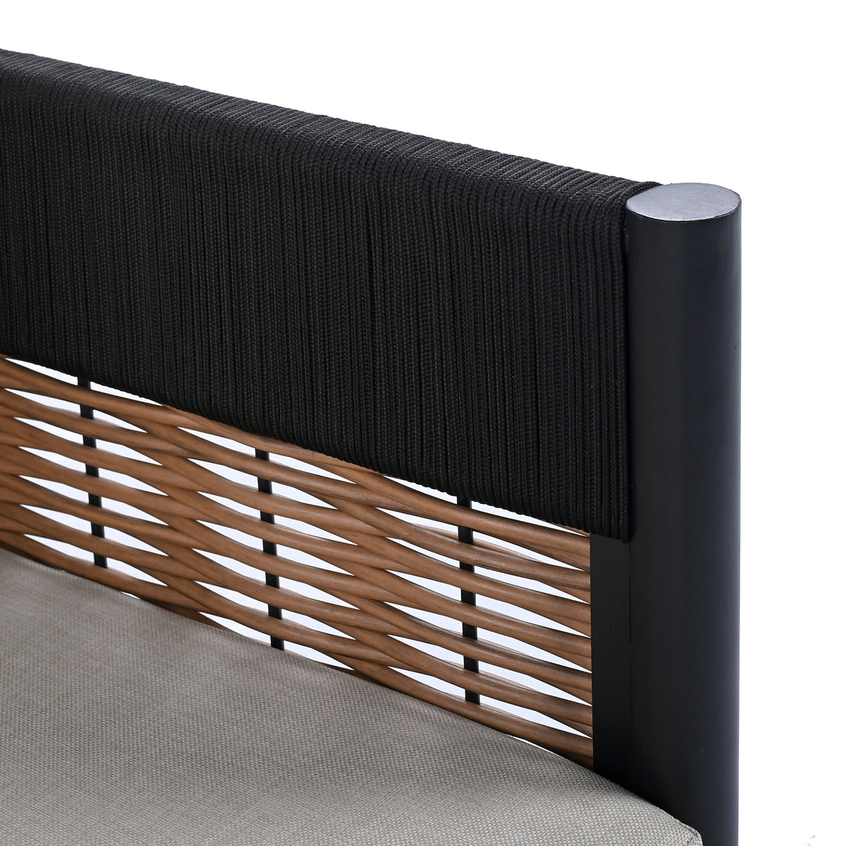 Harrison Bench Table in Black and Taupe