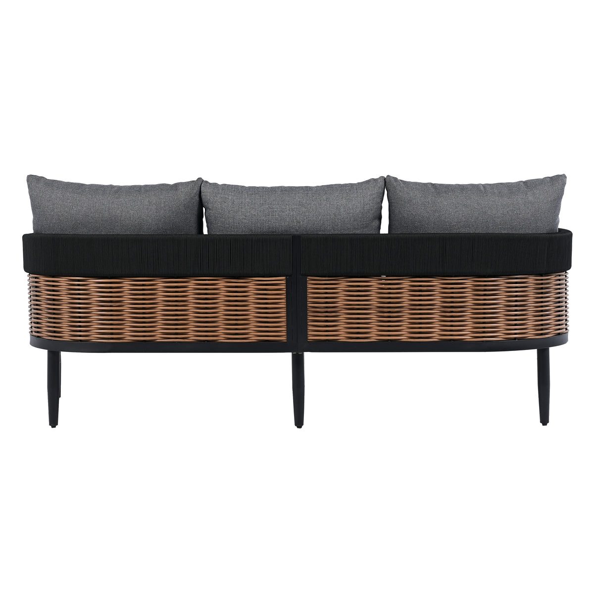 Harrison 3 Seater Sofa in Black and Grey