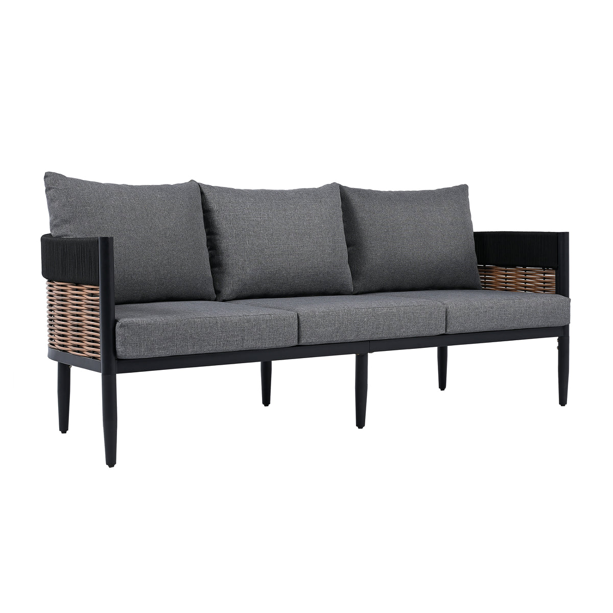 Harrison 3 Seater Sofa in Black and Grey