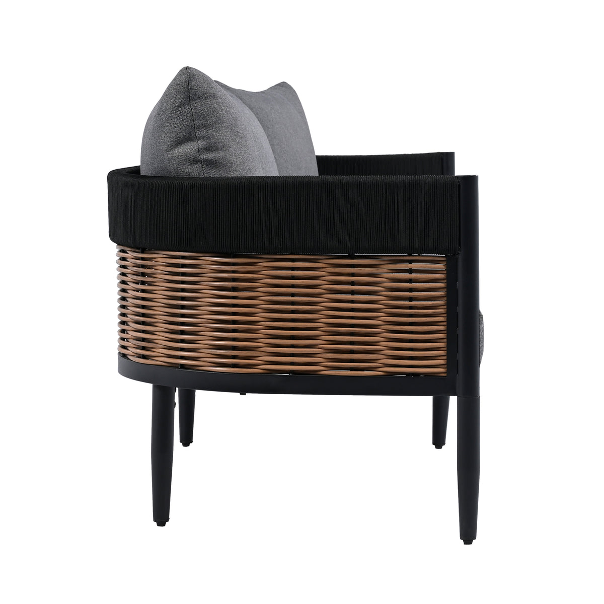 Harrison 3 Seater Sofa in Black and Grey