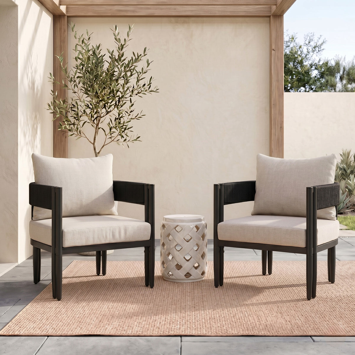 Viola Chair in Black and Taupe — Set of 2