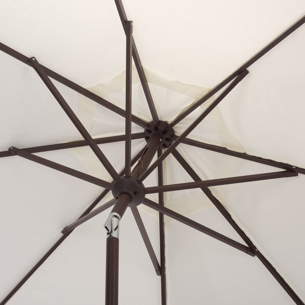 Mezze Crank Umbrella in Ivory with White Fringe (9 ft)