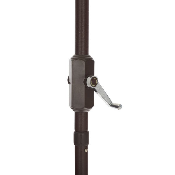 Panza Crank Outdoor Umbrella in Ivory with Brown Pole (9 ft)