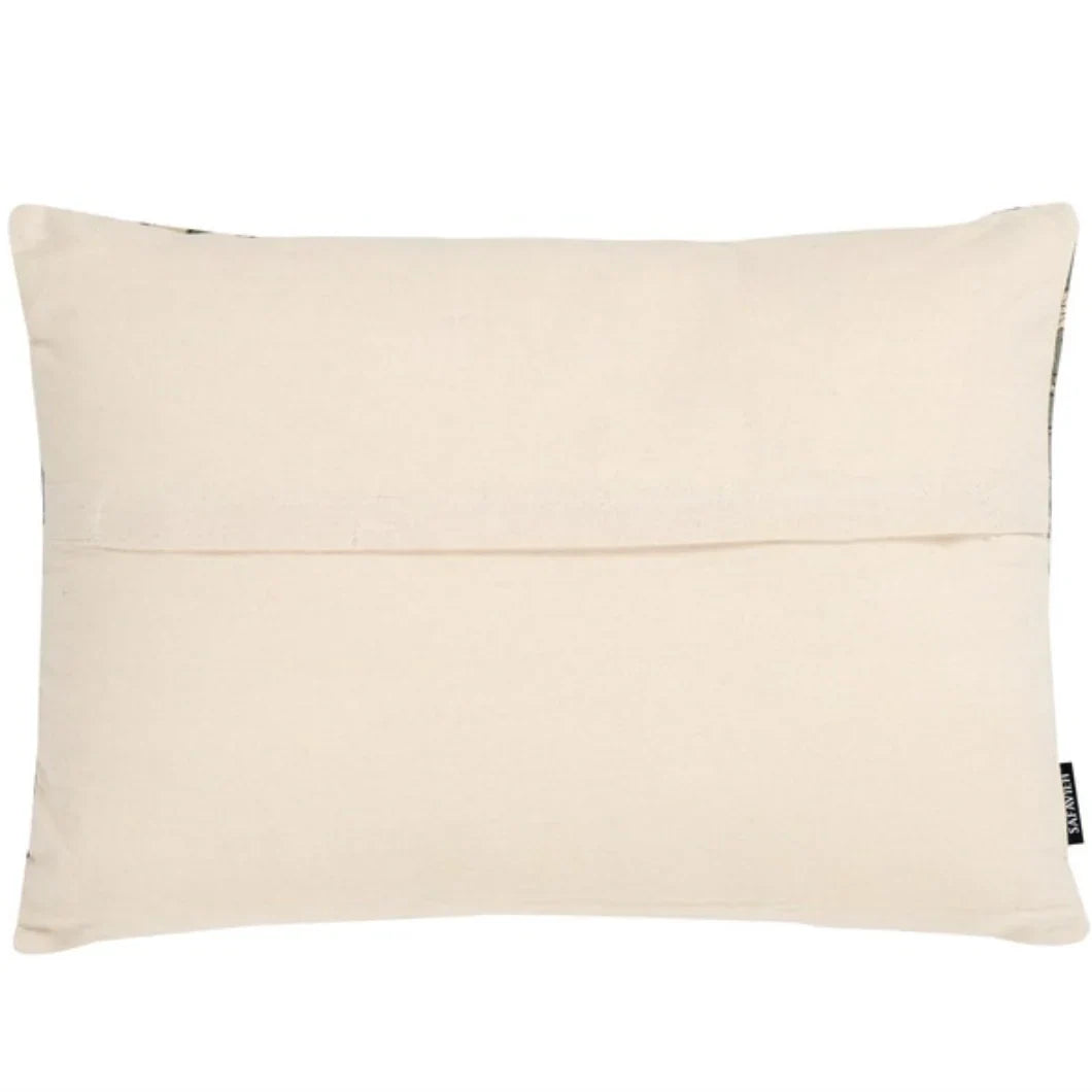 Enya Cotton Lumbar Pillow in Gray with Zipper Closure