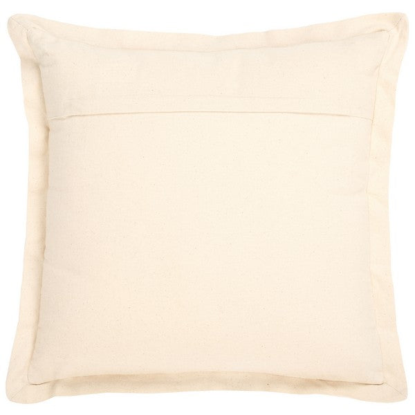 Jordy Cotton Throw Pillow in Burnt Orange with Natural Border