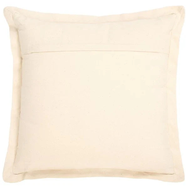 Jordy Cotton Throw Pillow in Burnt Orange with Natural Border