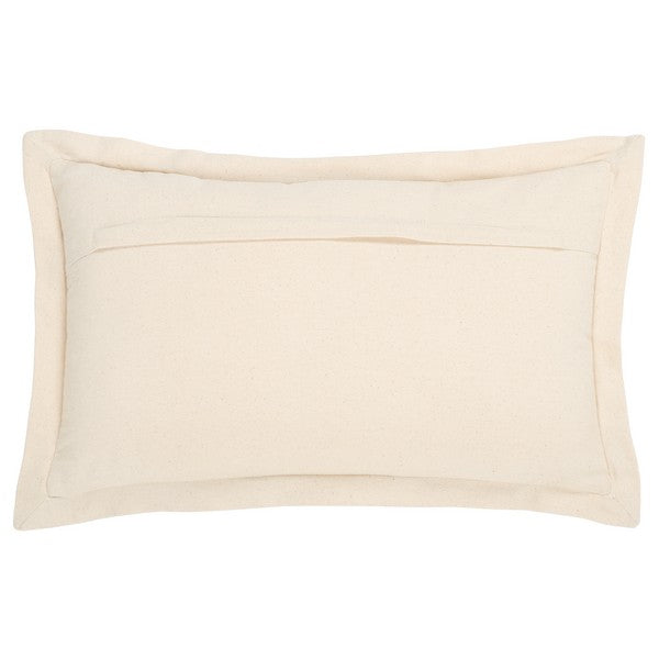 Jordy Cotton Lumbar Pillow in Camel with Natural Border