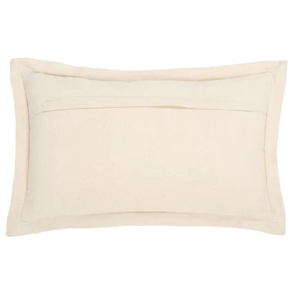 Jordy Cotton Lumbar Pillow in Camel with Natural Border