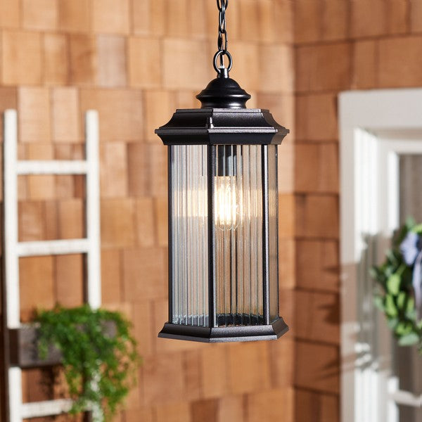 Hylan Outdoor Steel Pendant Lighting in Black