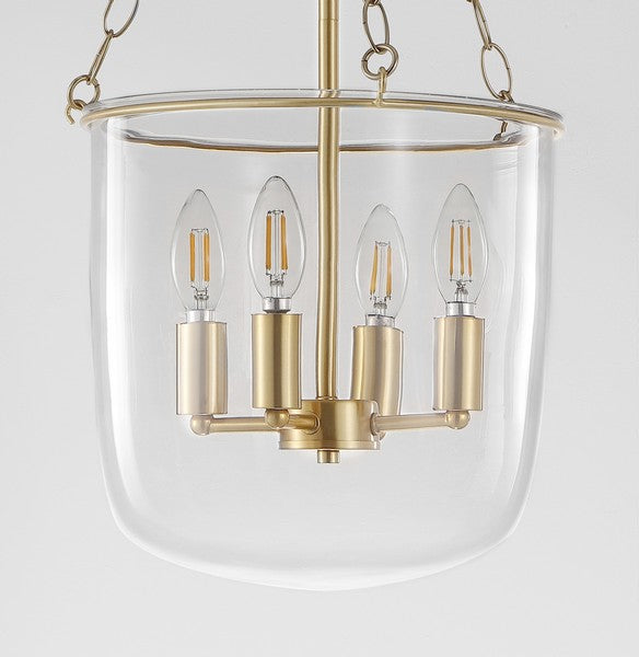 Dahye Pendant in Brass Gold with Clear Glass Shade