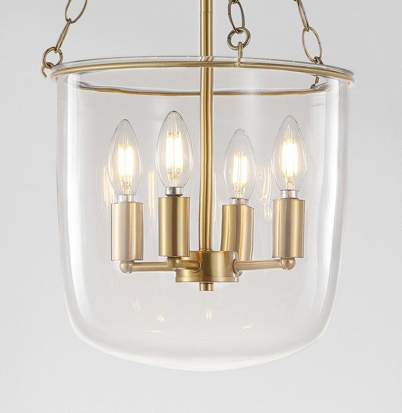 Dahye Pendant in Brass Gold with Clear Glass Shade