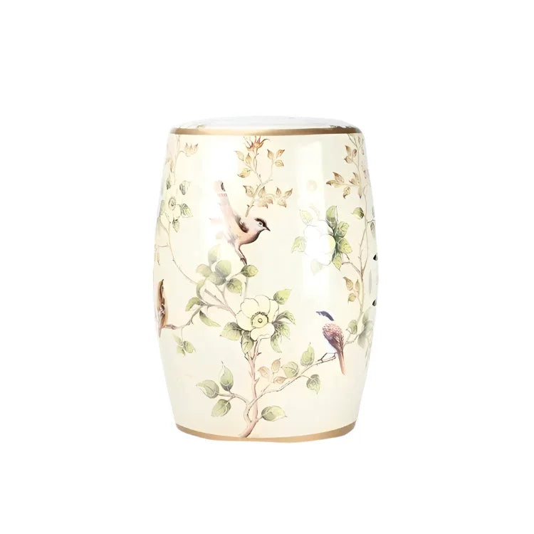 Ivory and Gold CHINOISERIE GARDEN SEAT - The Mayfair Hall