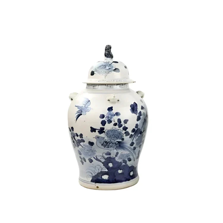 Large Bird and Floral Jar - The Mayfair Hall