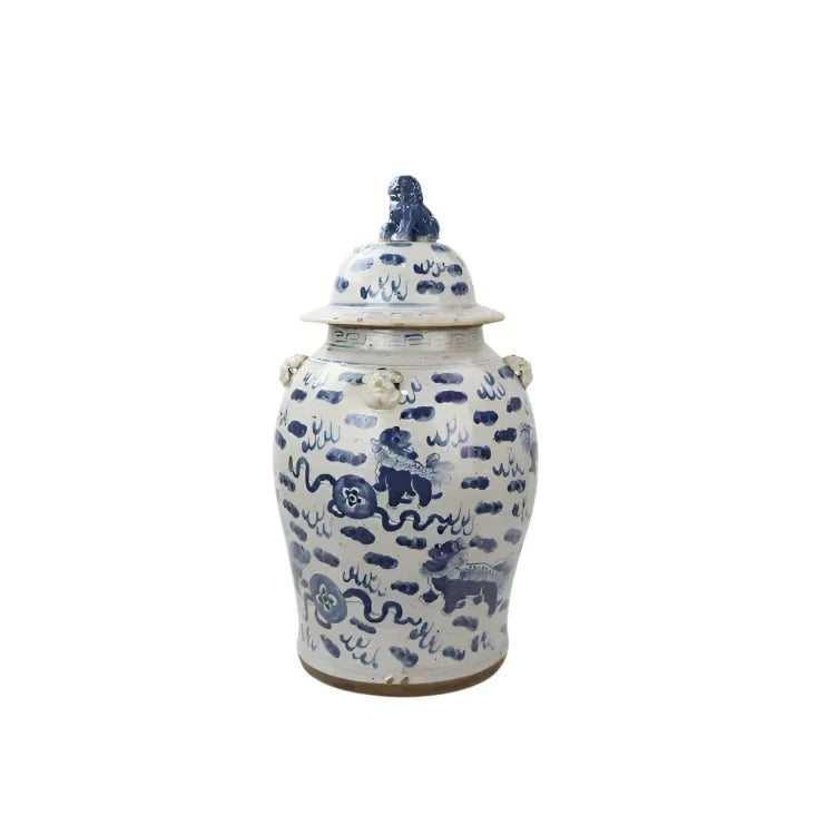 Chunky Antiqued Foo Dog Jar - The Mayfair Hall