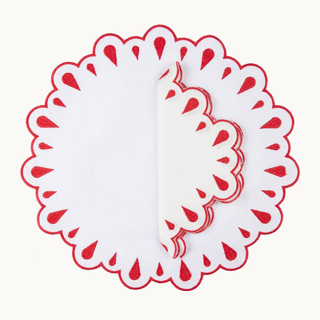 Margaret red linen placemat (set of 4)