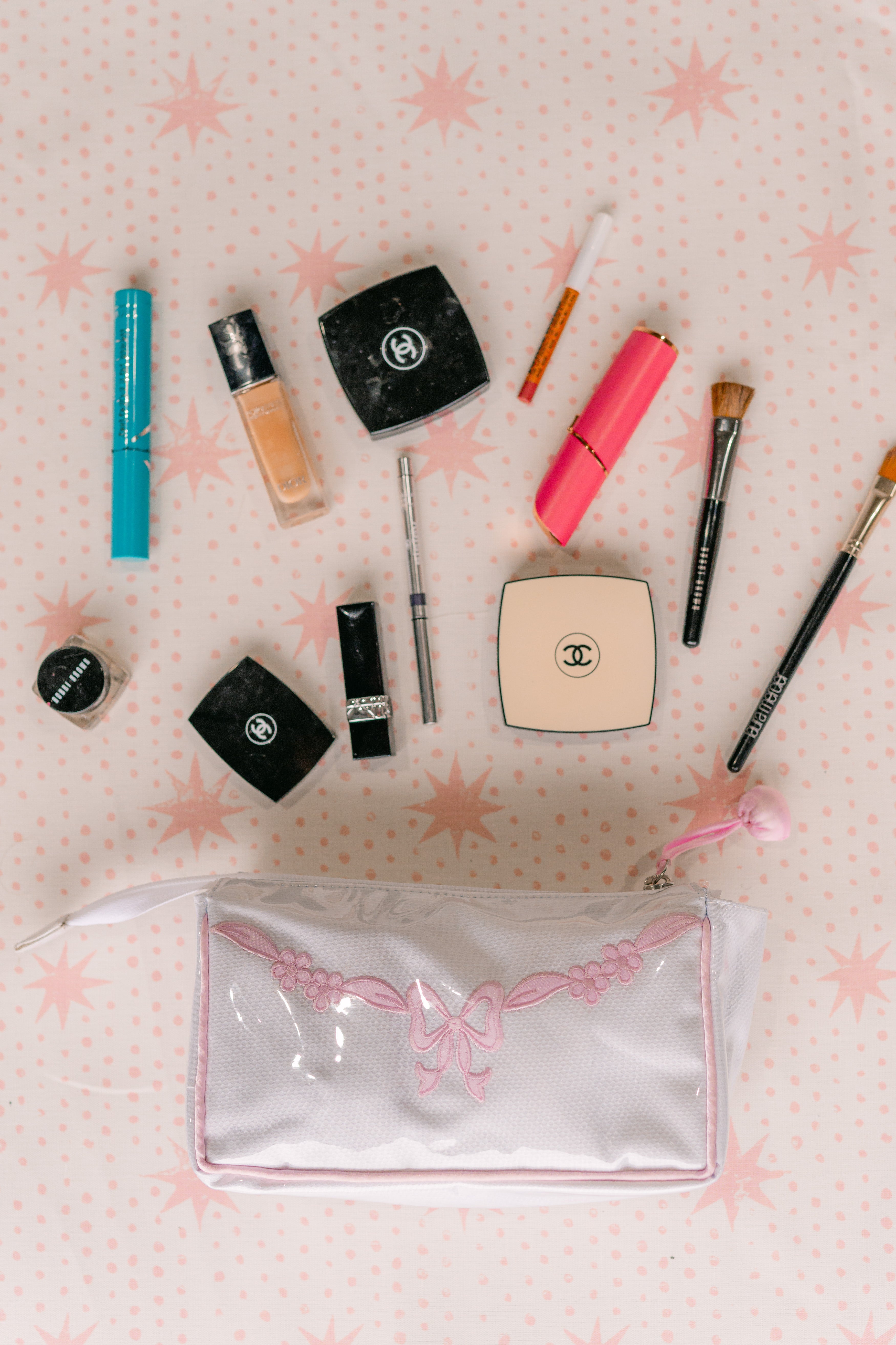 FLORAL BOW SMALL MAKEUP BAG