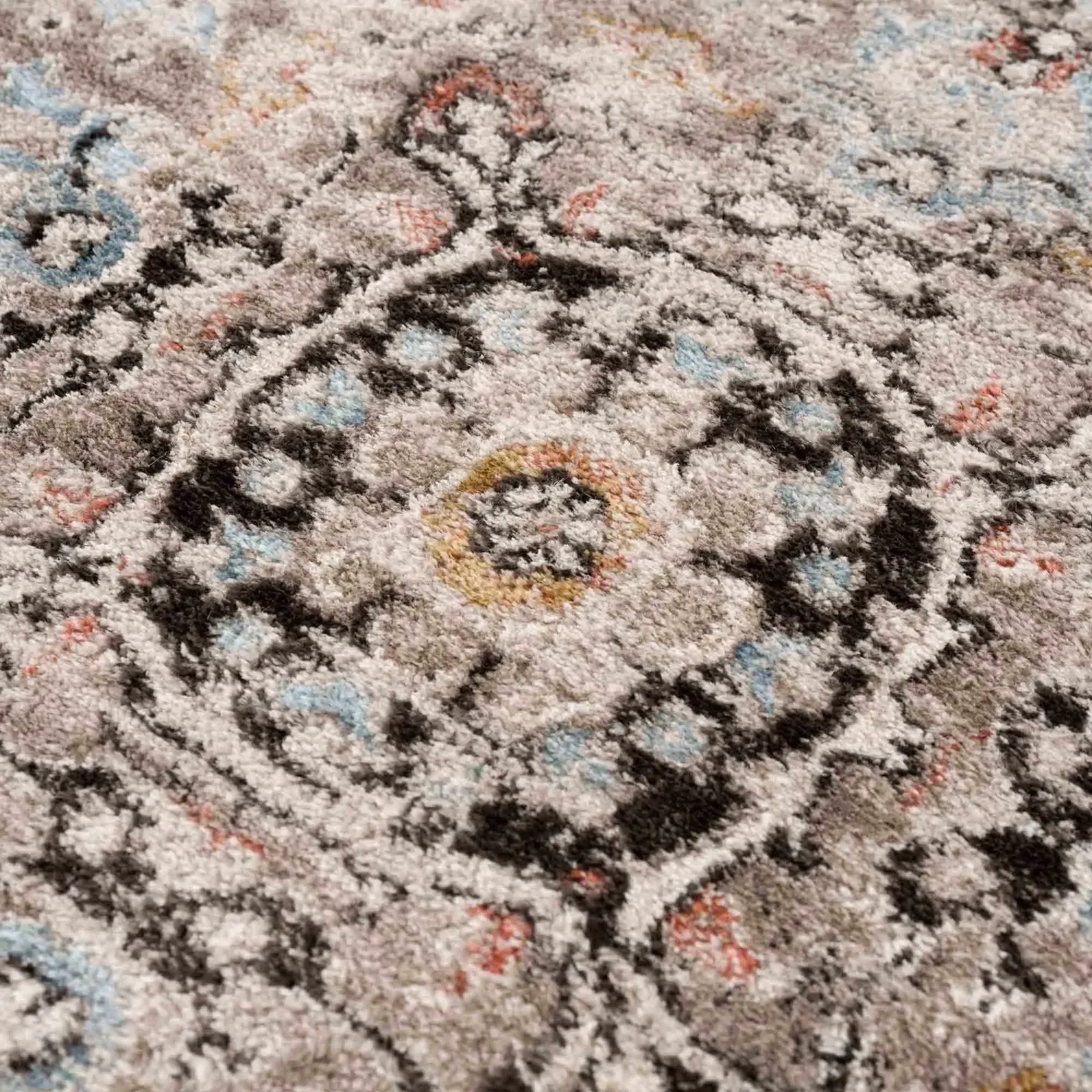 Albie Gold & Beige Polypropylene Area Rug - The Mayfair Hall