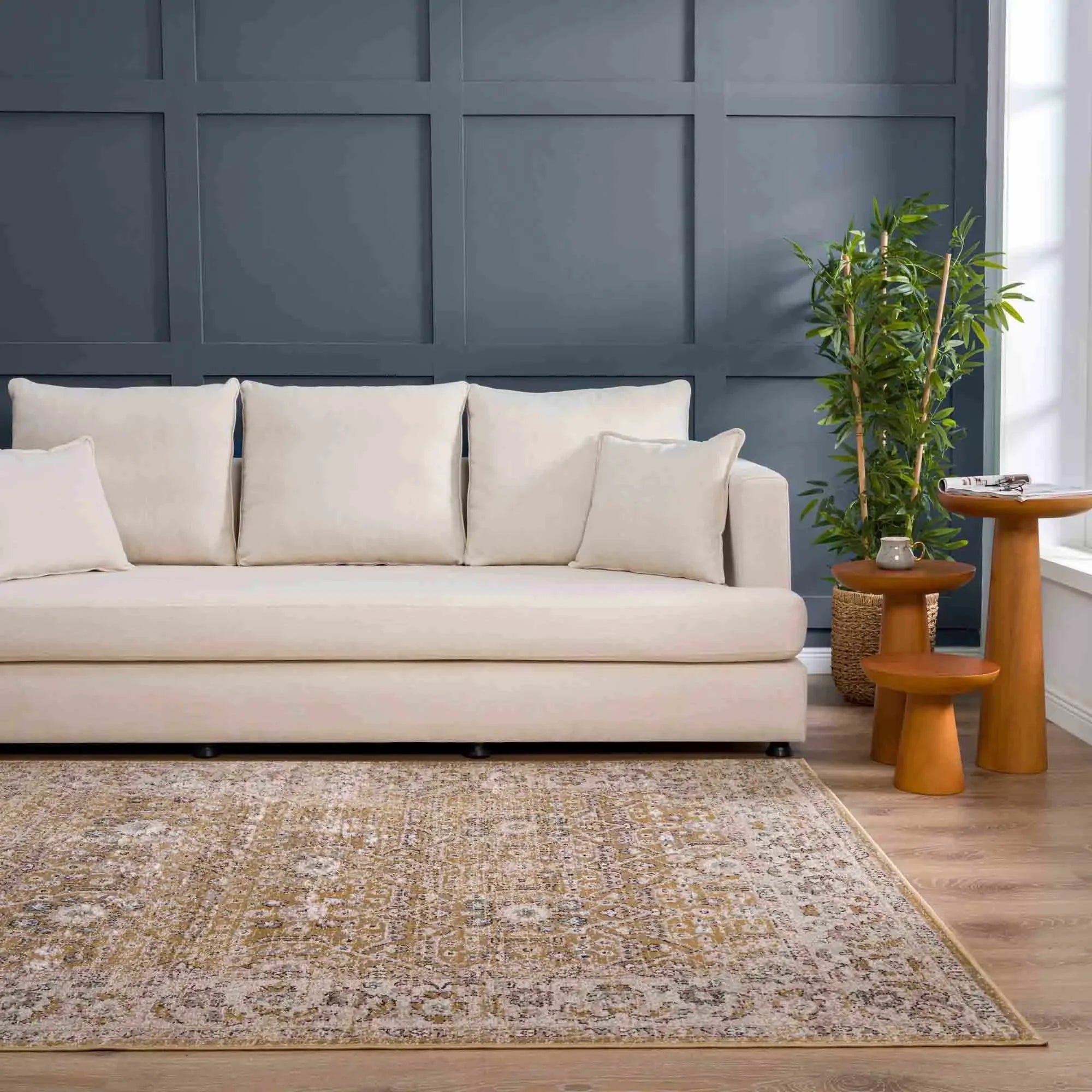 Anana Gold & Beige Area Rug - Clearance - The Mayfair Hall