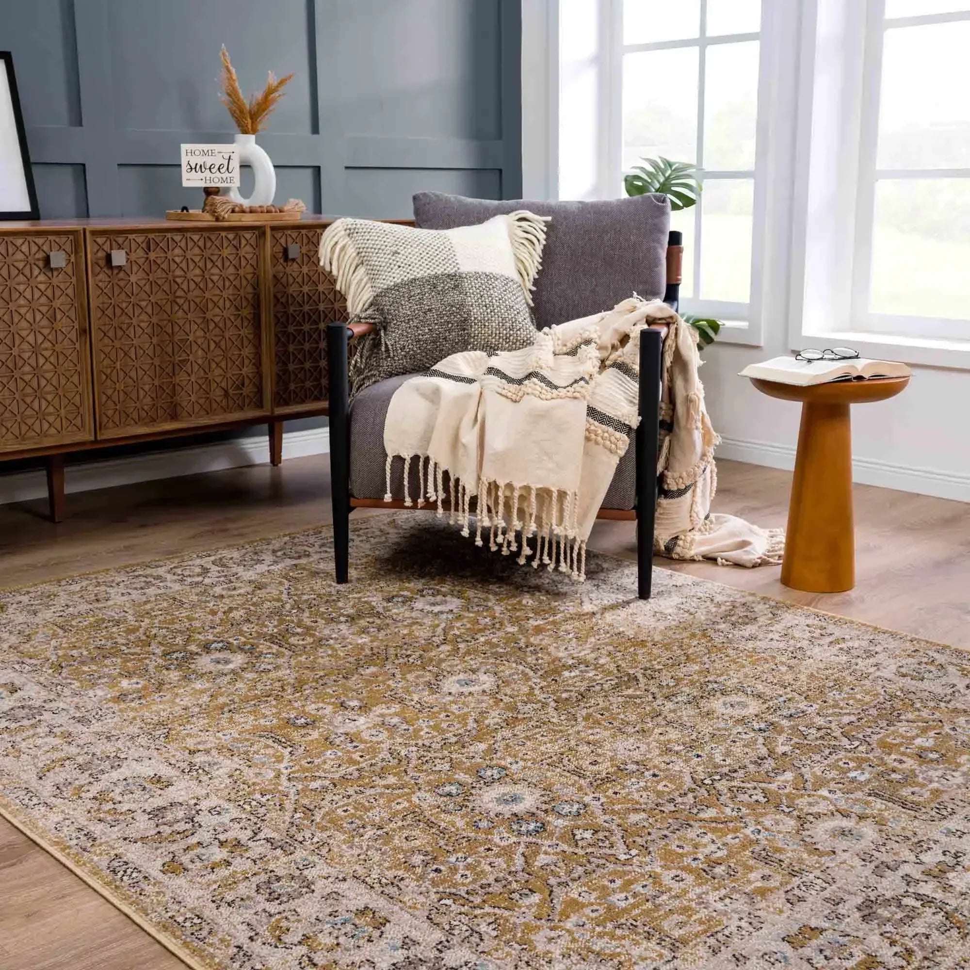 Anana Gold & Beige Area Rug - Clearance - The Mayfair Hall