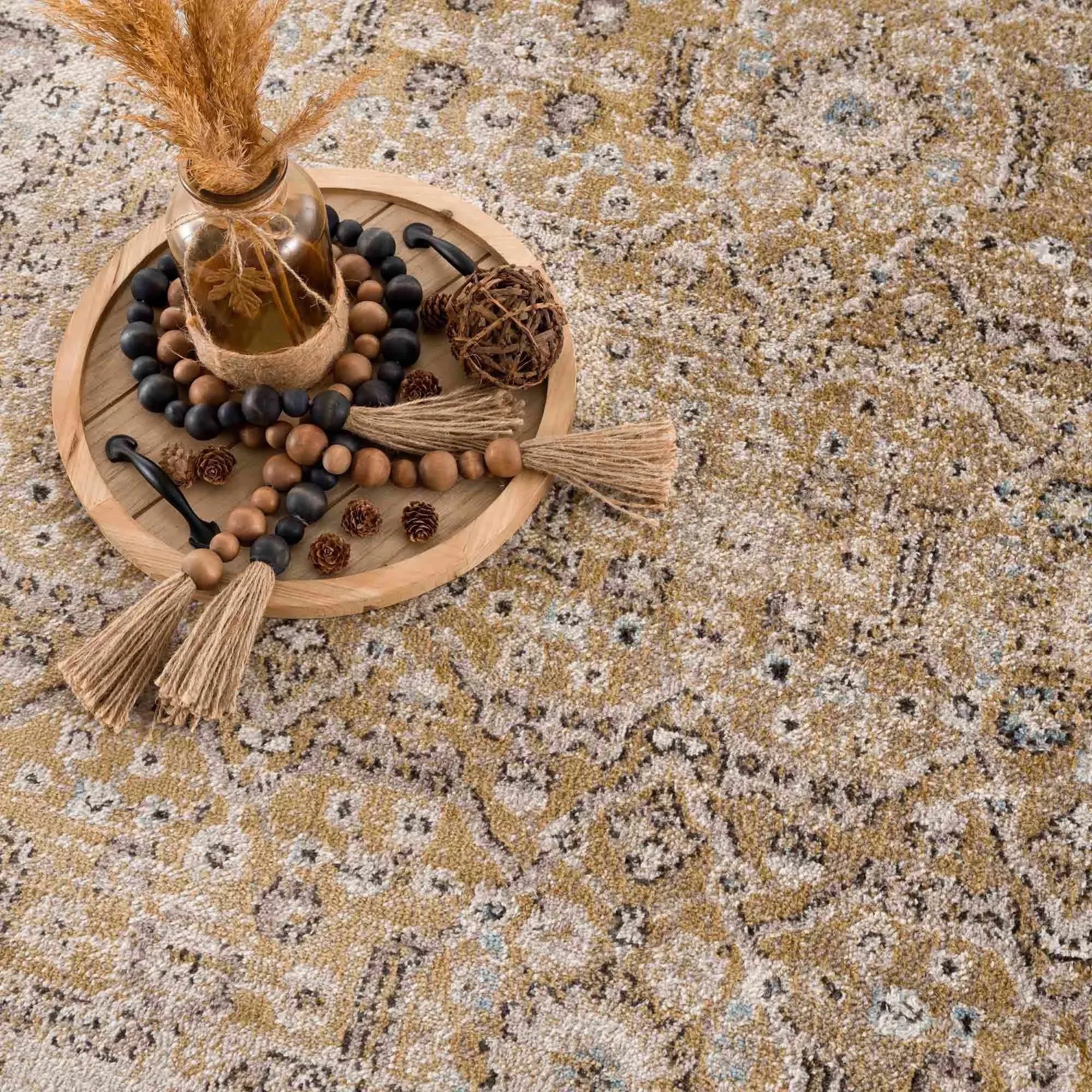 Anana Gold & Beige Area Rug - Clearance - The Mayfair Hall