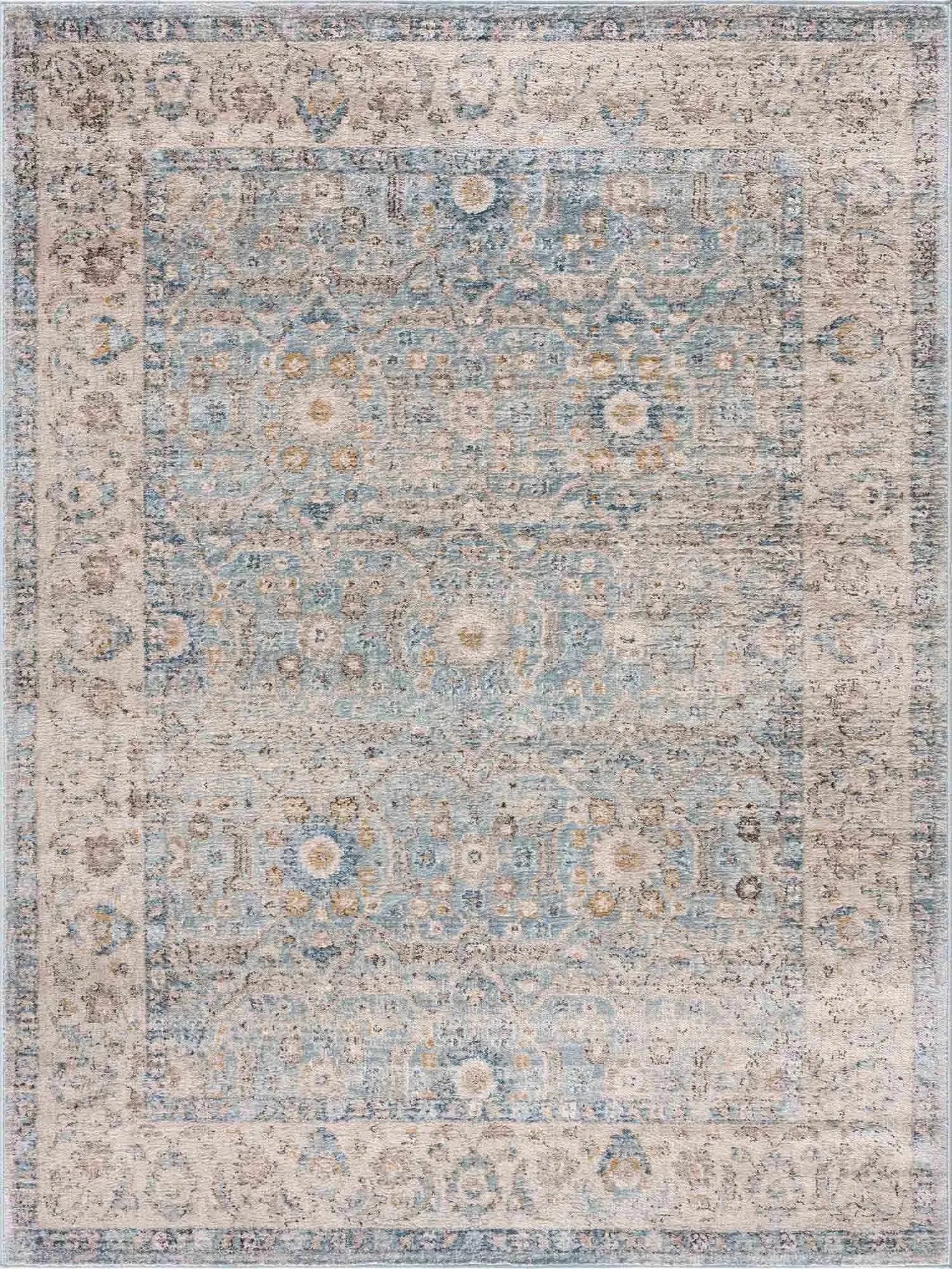 Anana Silver Blue & Beige Area Rug - Clearance - The Mayfair Hall