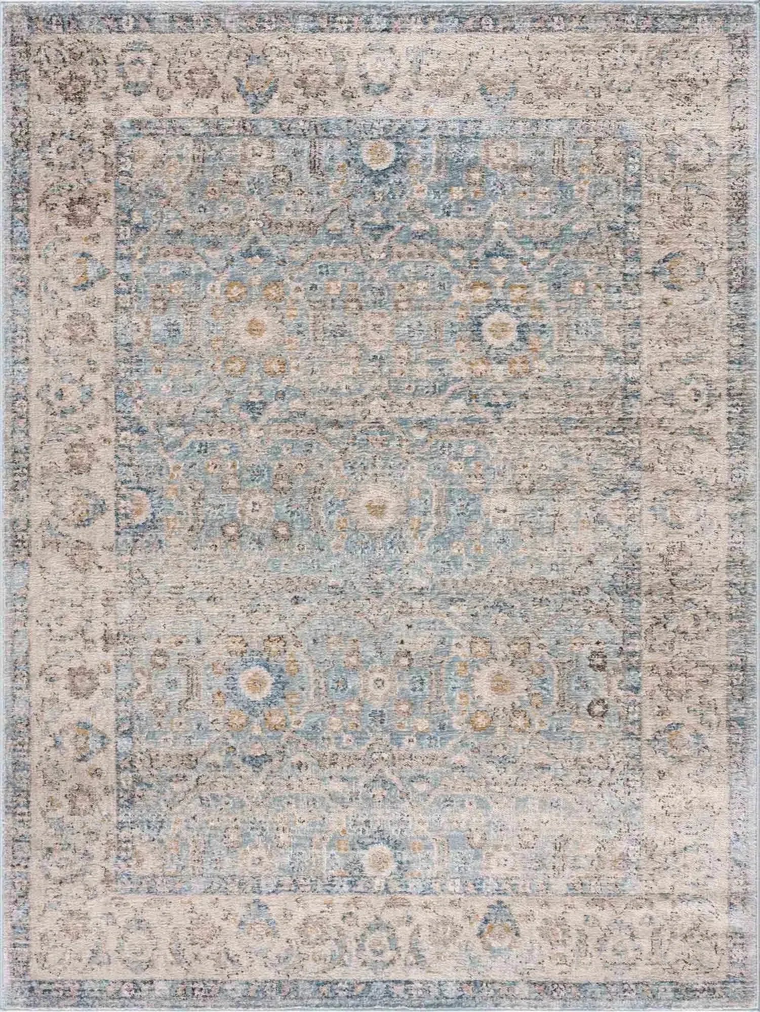 Anana Silver Blue & Beige Area Rug - Clearance - The Mayfair Hall