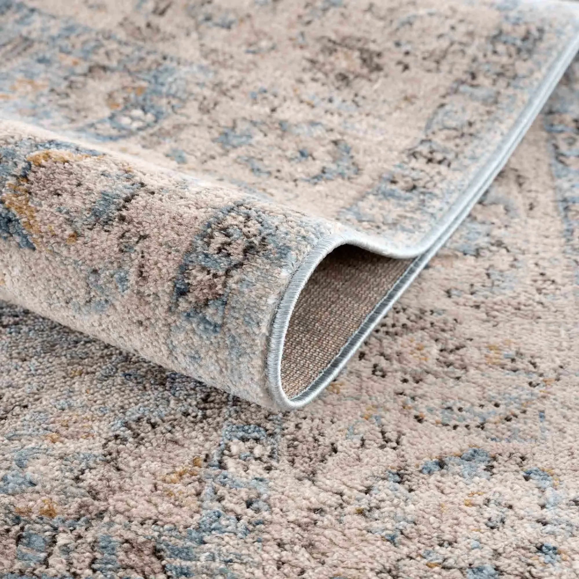 Anana Silver Blue & Beige Area Rug - Clearance - The Mayfair Hall