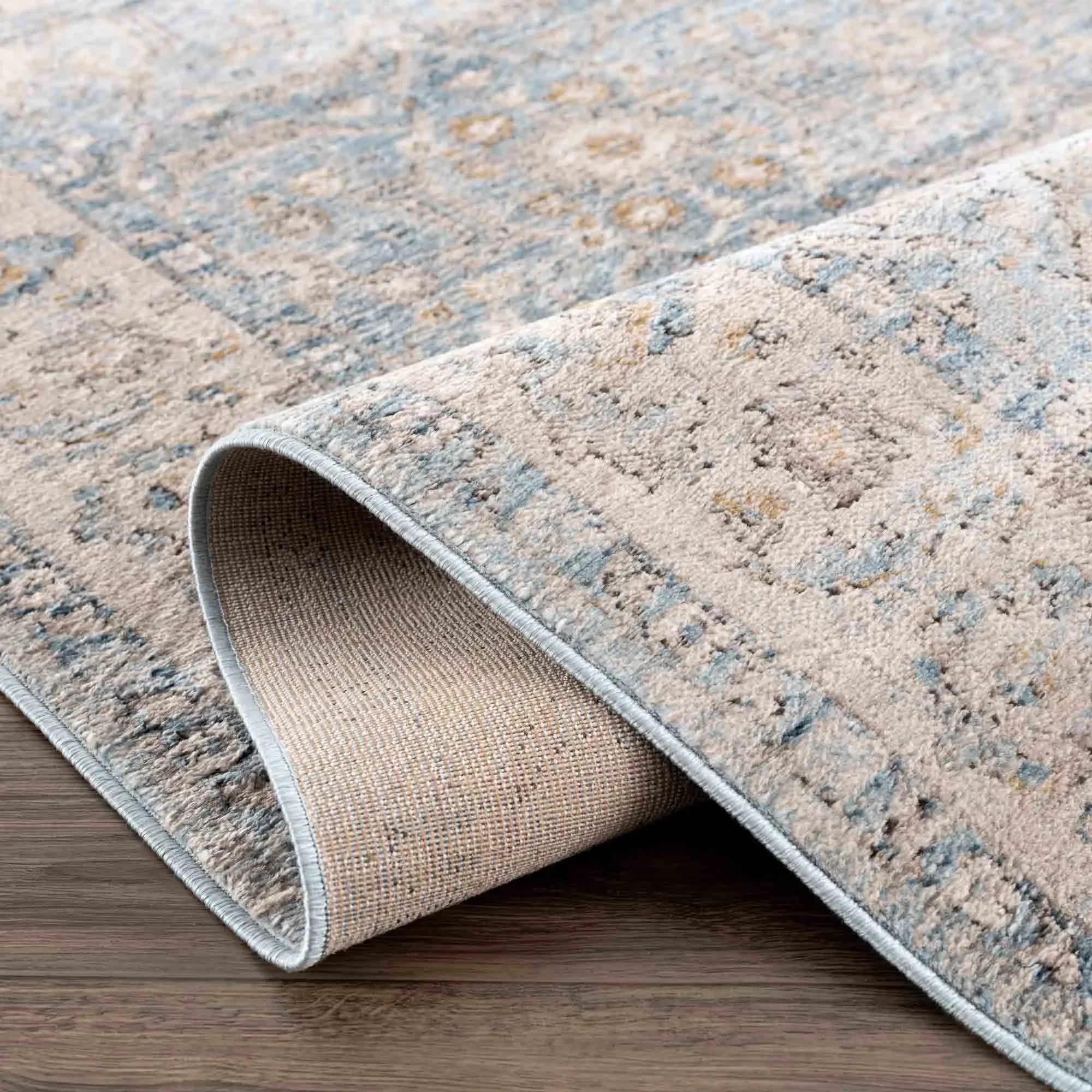 Anana Silver Blue & Beige Area Rug - Clearance - The Mayfair Hall