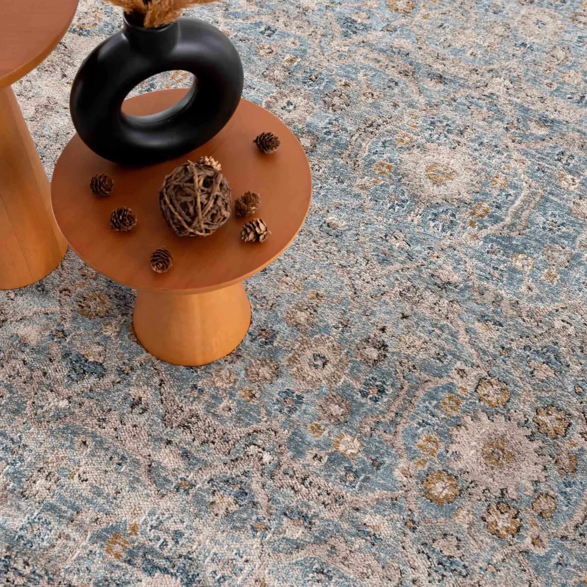 Anana Silver Blue & Beige Area Rug - Clearance - The Mayfair Hall