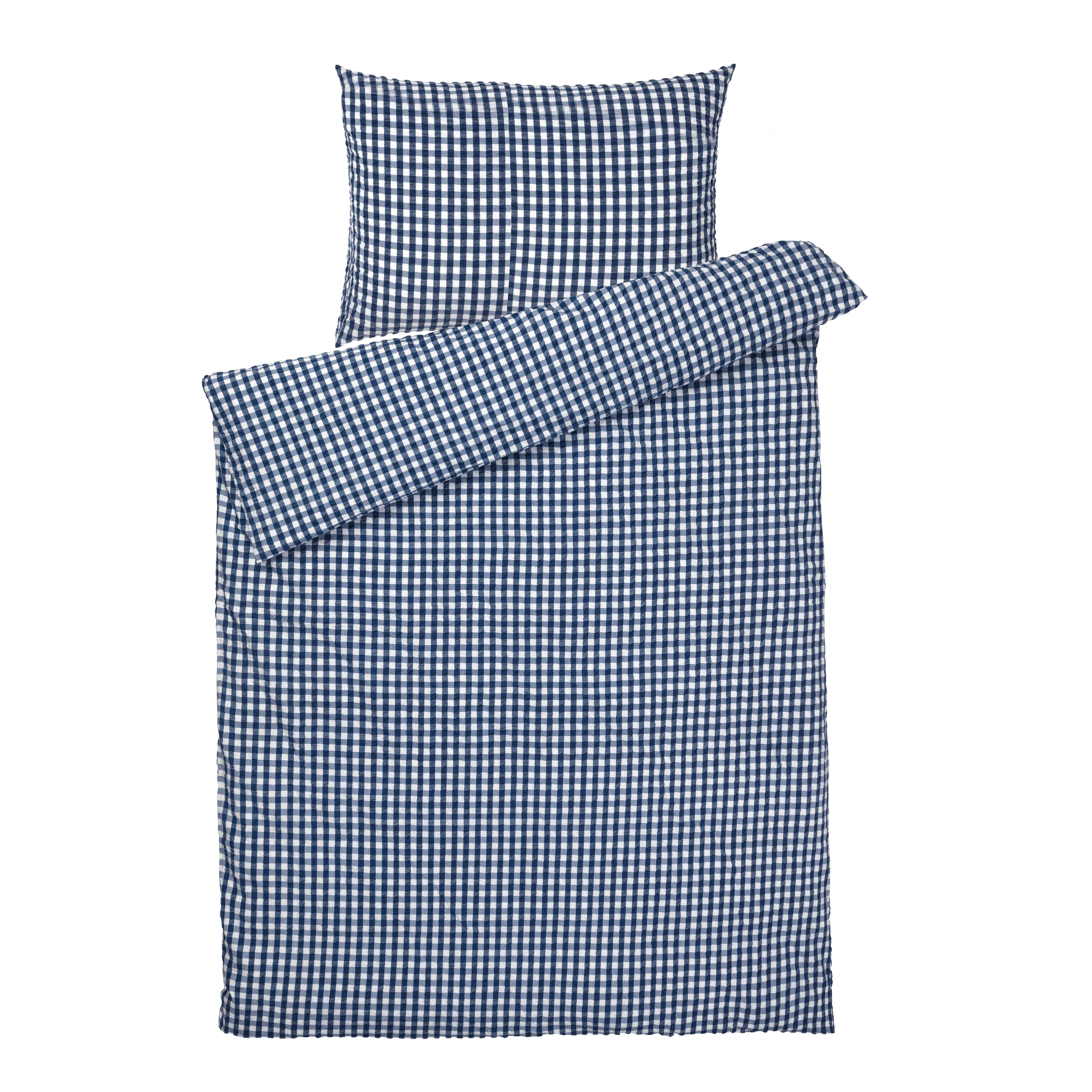 JUNA Bæk&Bølge Duvet Cover Set, Dark Blue/White