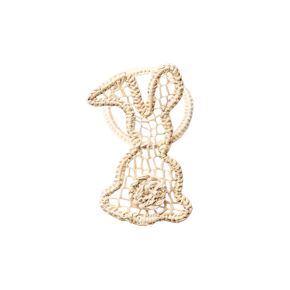 Handwoven Bunny Iraca Palm Napkin Rings by Payton James — Set of 4