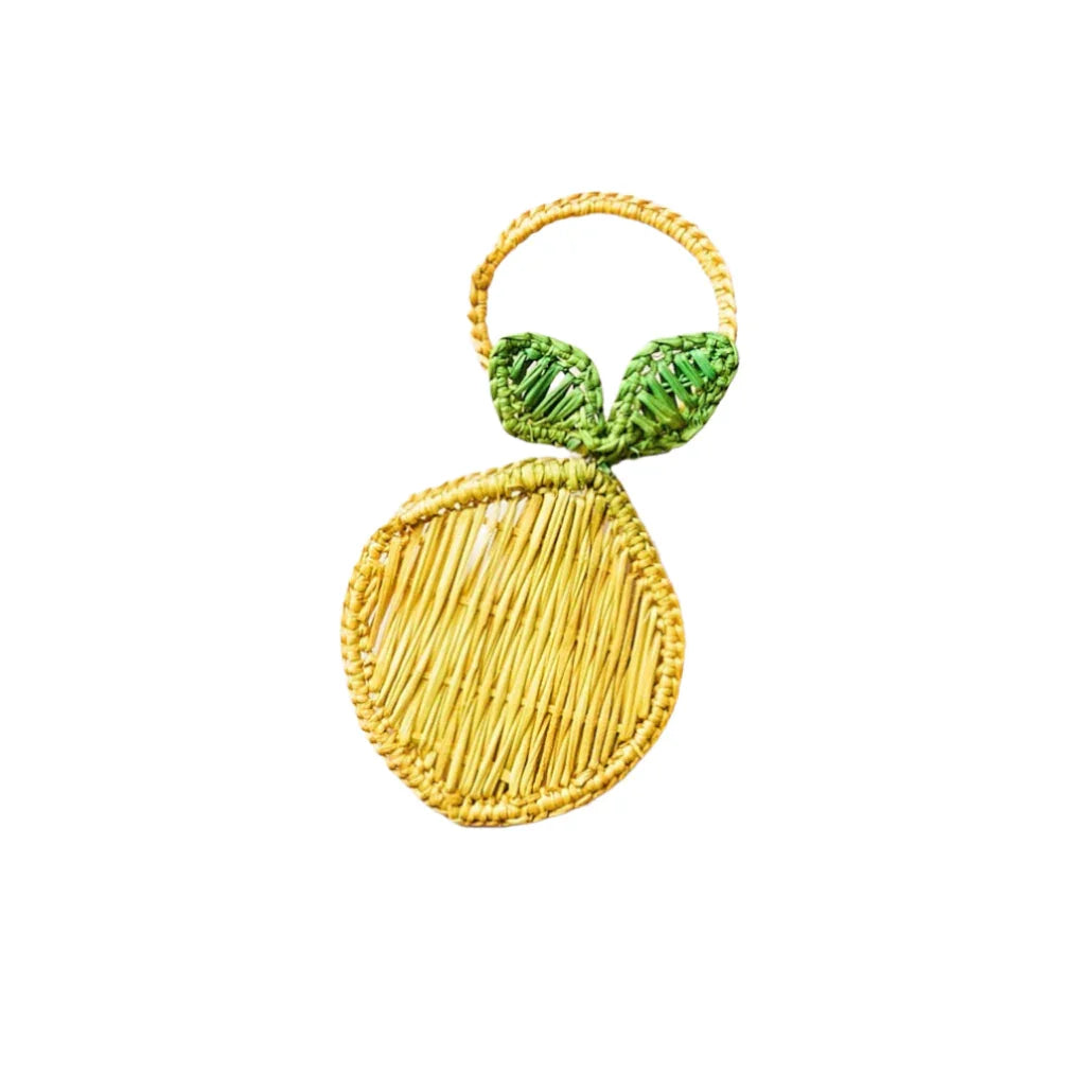 Lemon Napkin Ring – 3.5” Handwoven Iraca Palm – Artisan Summer Table Decor from Colombia - The Mayfair Hall