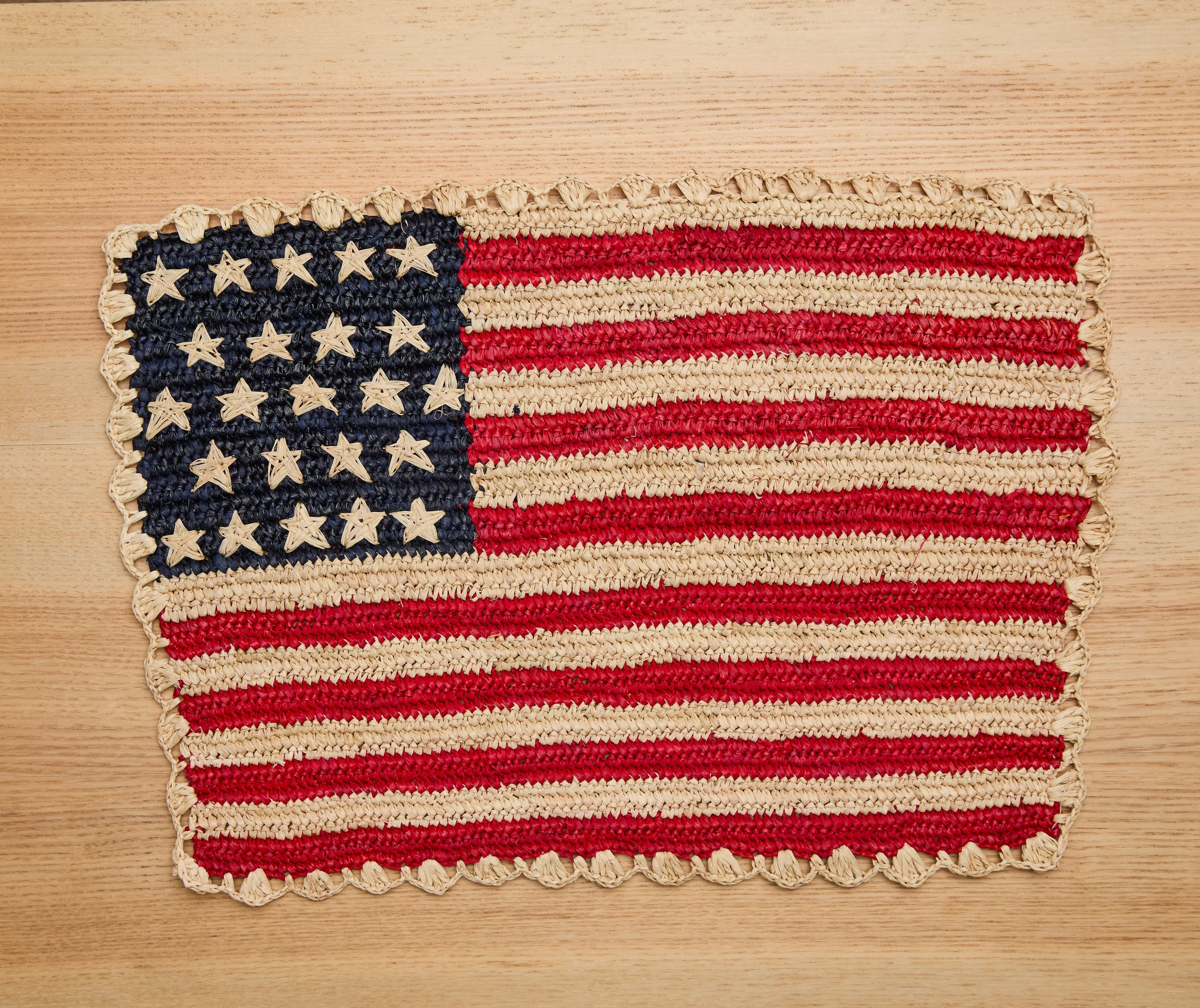 Handcrafted Scalloped Americana Placemats - Set of 4 - Elegant American Flag Design - Payton James X Tuckernuck - The Mayfair Hall
