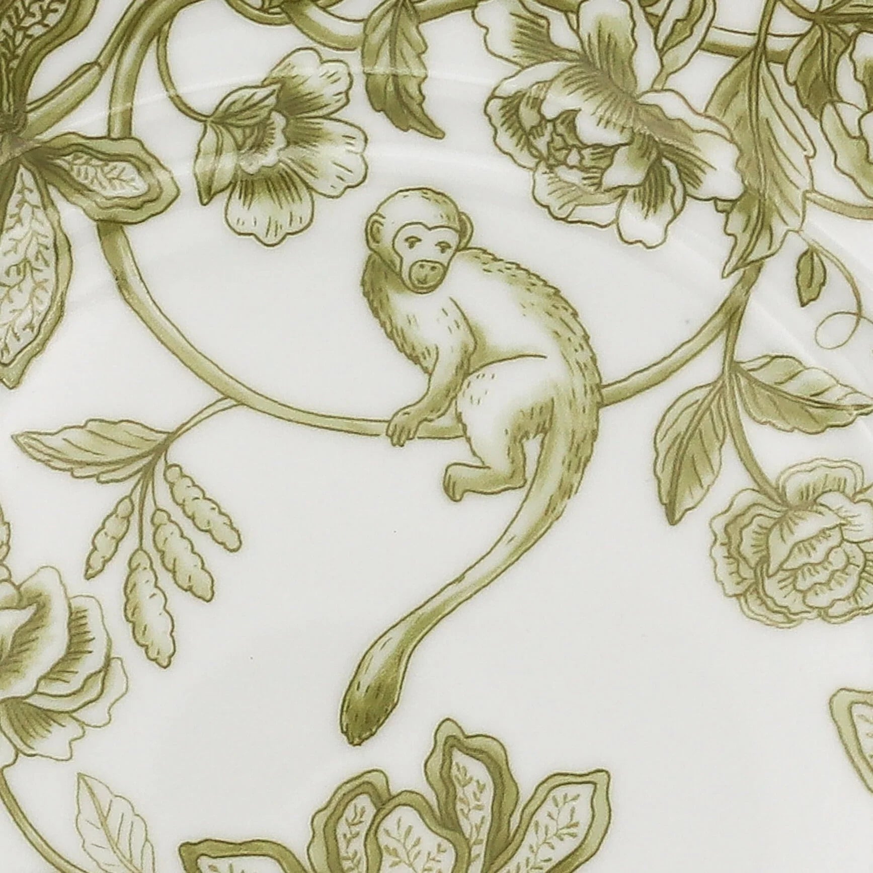 Pembroke Safari Porcelain Starter Plate in Green and White (Set of 4)