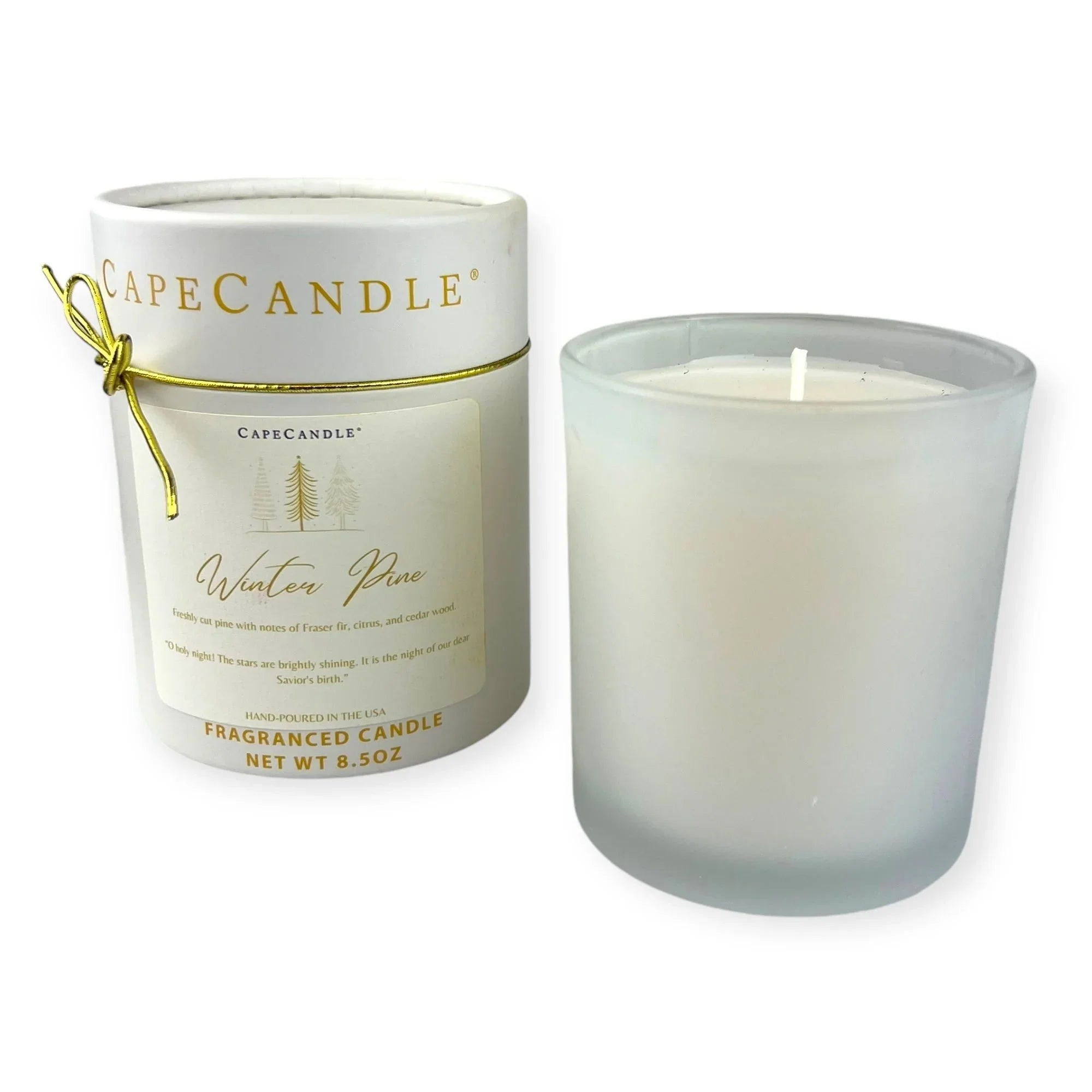 Winter Pine Scented 8.5 oz Jar Candle By Cape Candle - The Mayfair Hall