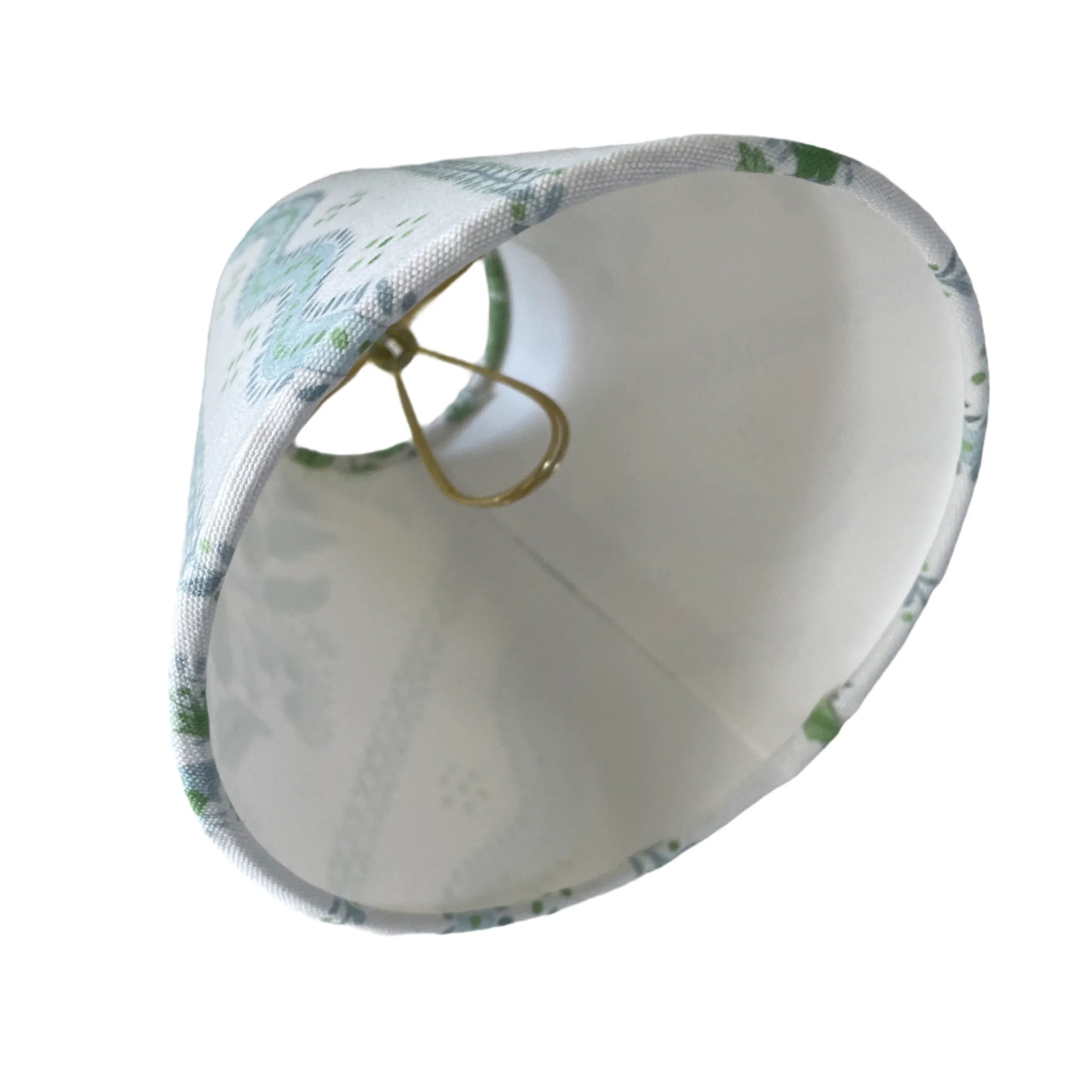 Blue and Green Floral Sconce Shade in Emma Stripe - The Mayfair Hall