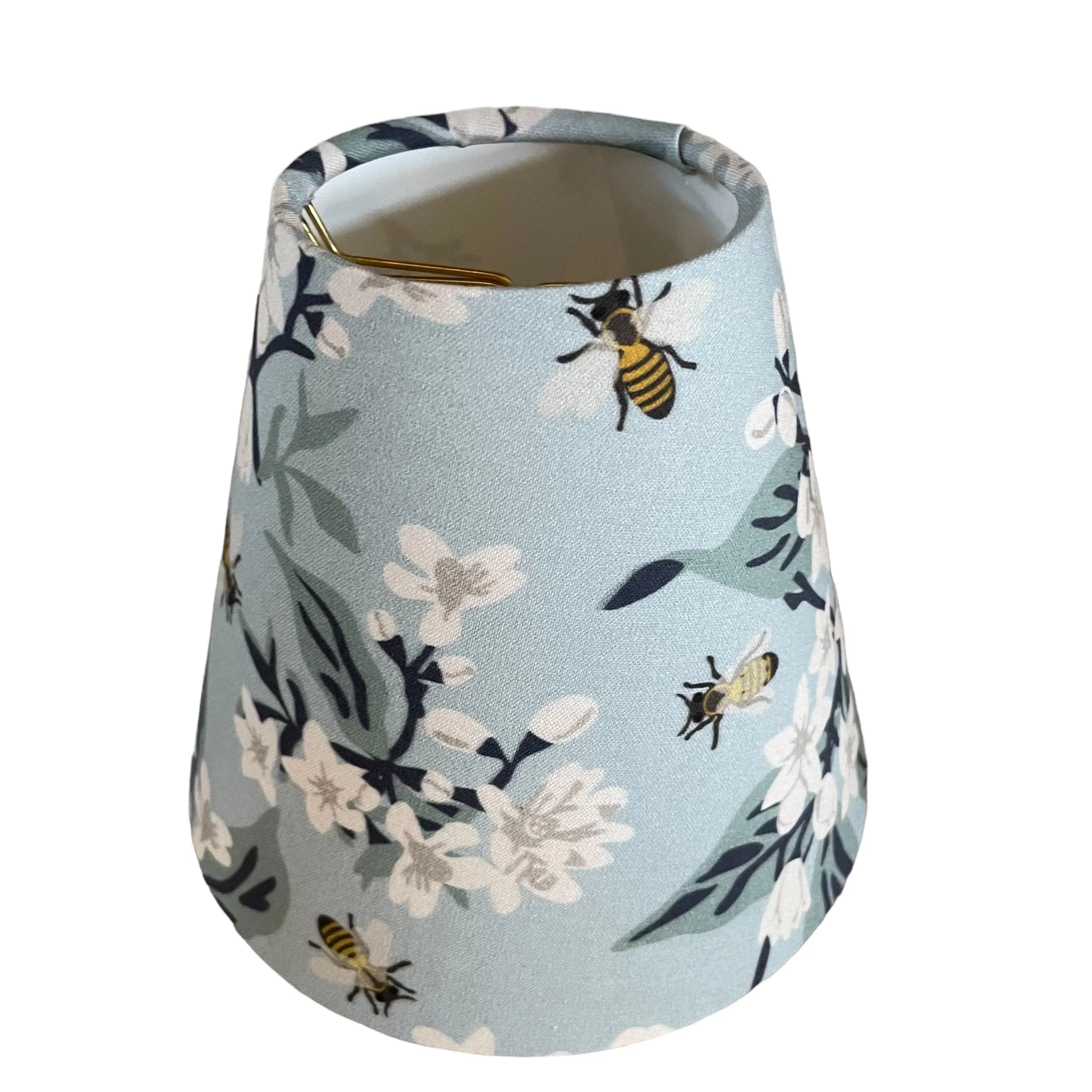 Blue Floral Sconce Shade in Honey Bee - The Mayfair Hall