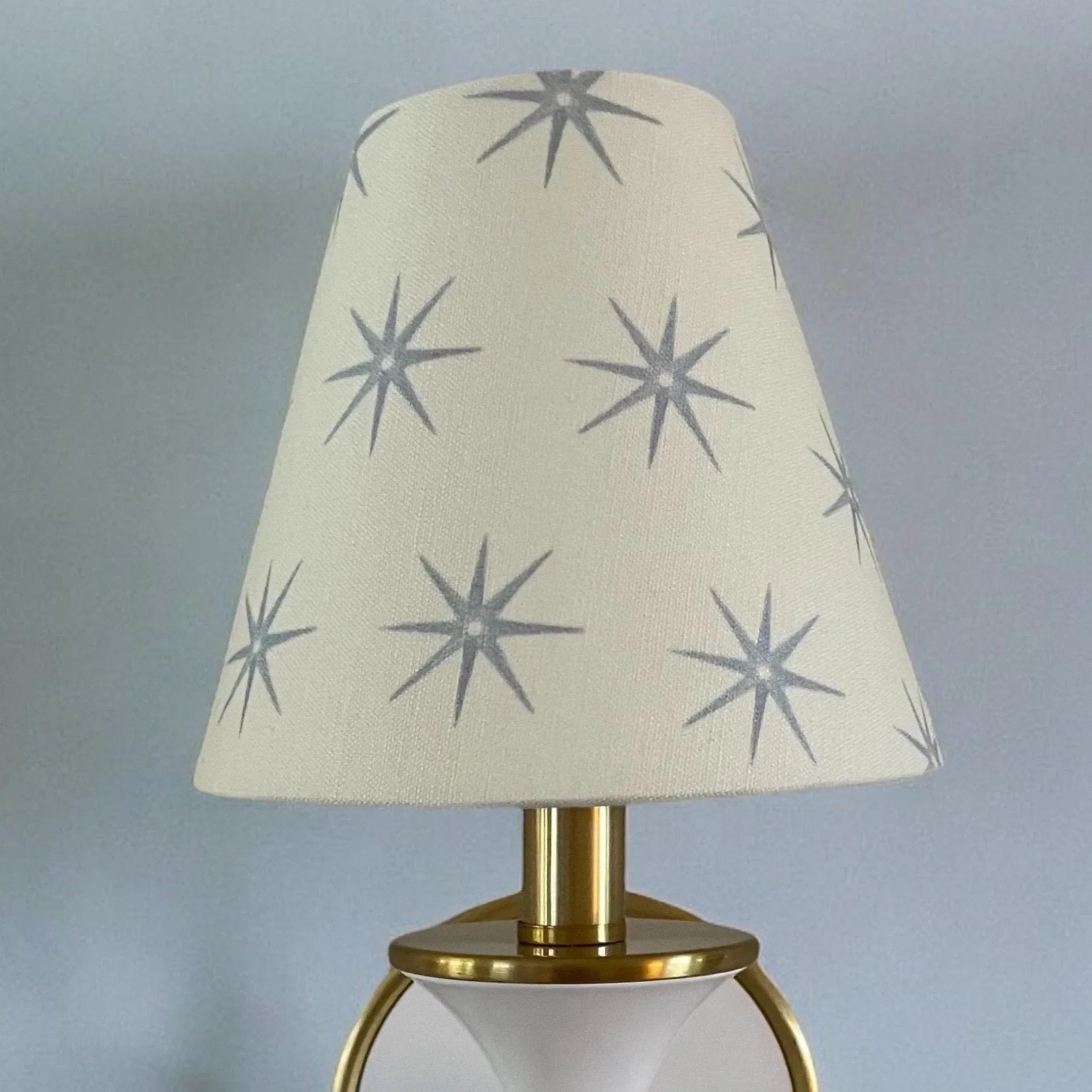 Blue and Beige Sconce Shade in Star - The Mayfair Hall