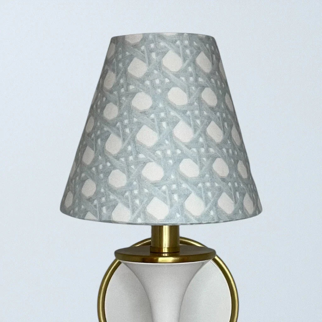 Blue Rattan Sconce Shade in Sally - The Mayfair Hall