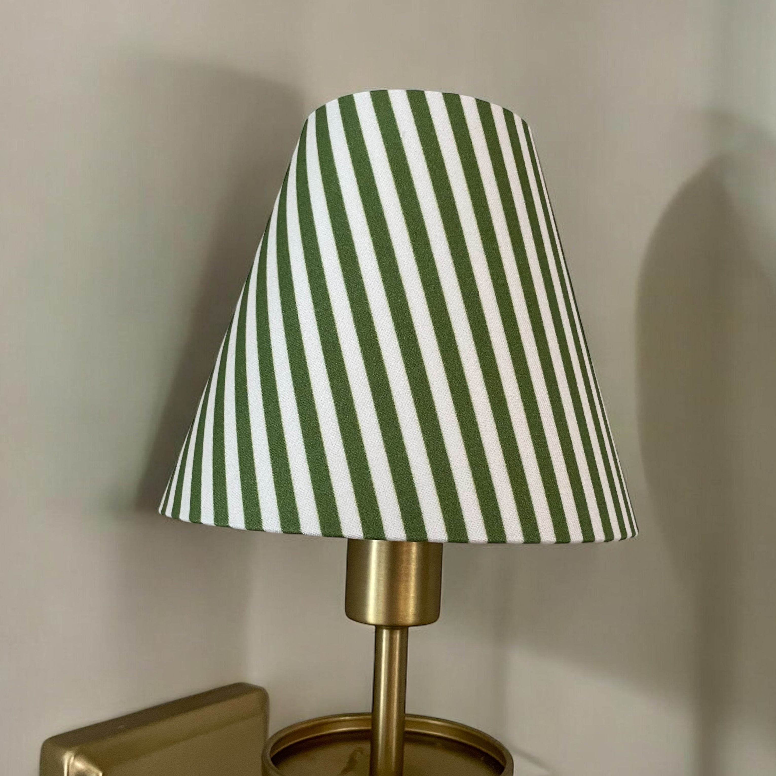 Powder Blue Striped Sconce Shade