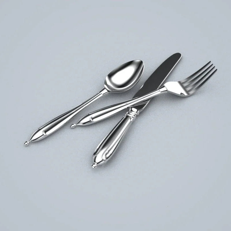 Piercing Bead 3-piece Sterling Silver Flatware Set by Krysaliis - The Mayfair Hall