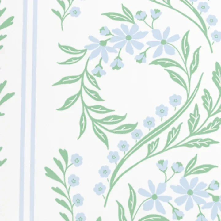 Green Floral Pillow in Bluebonnet - The Mayfair Hall