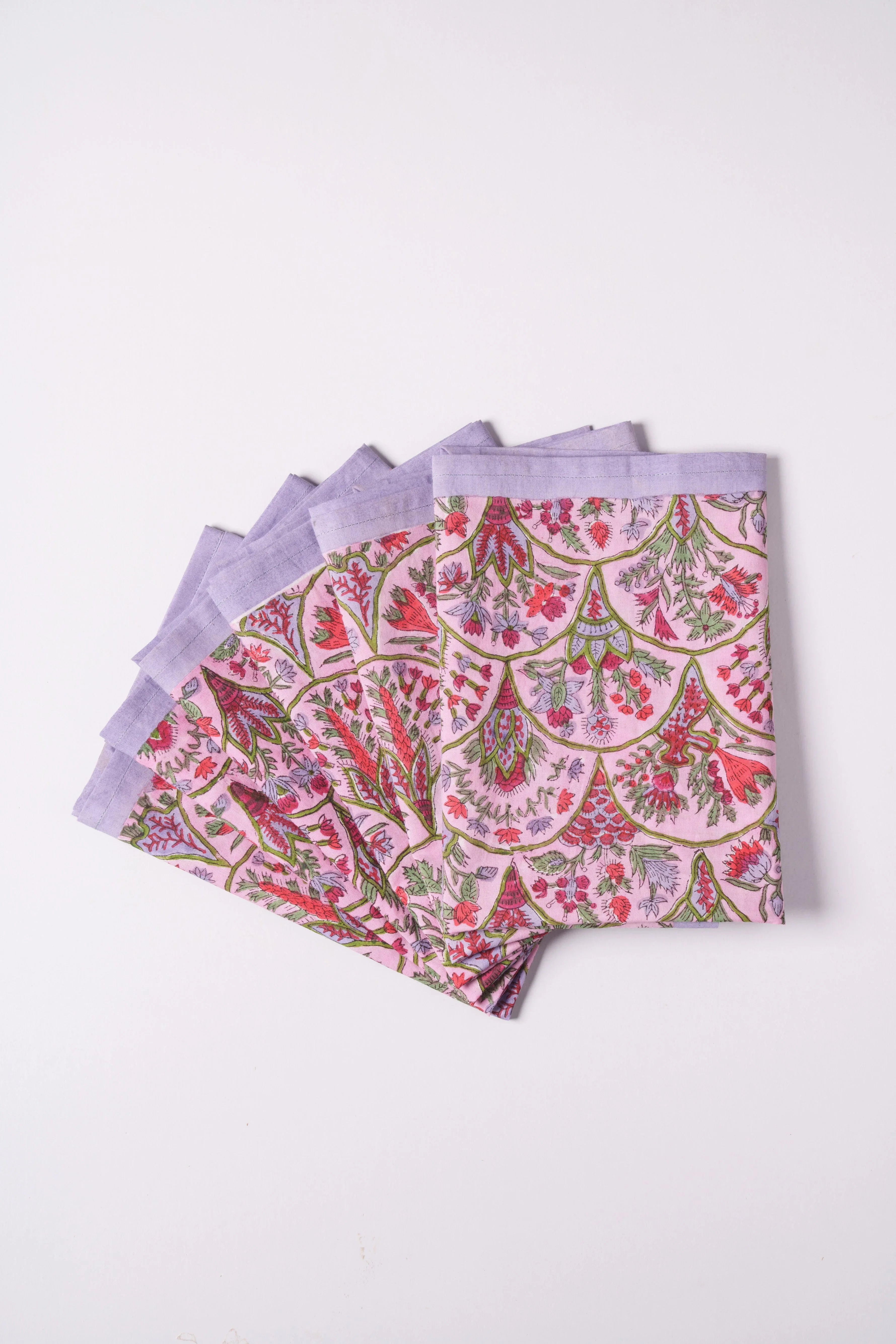 Pink Arch Blockprint Napkins, Set of 4 - The Mayfair Hall
