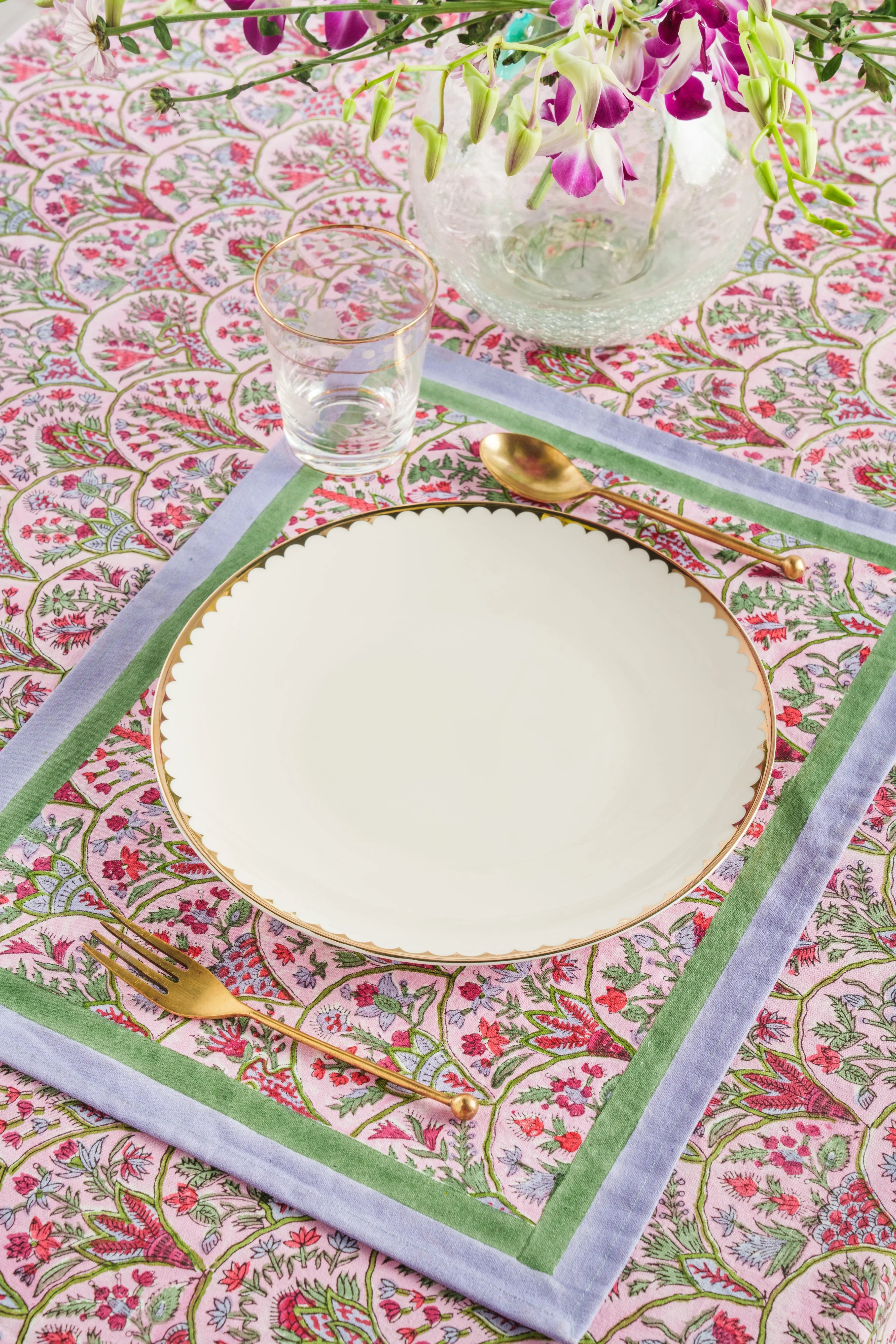 Pink Arch Blockprint Placemat - The Mayfair Hall