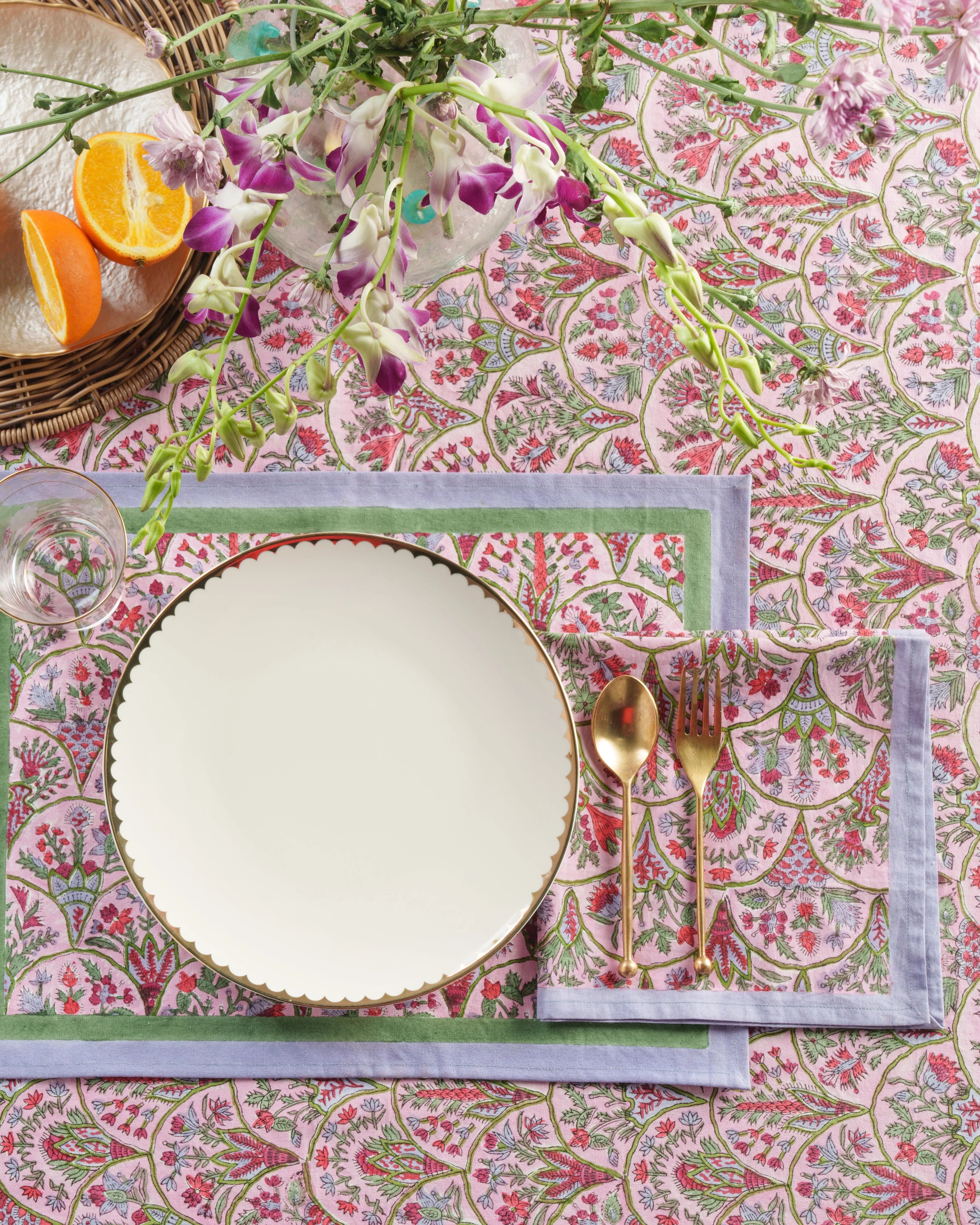 Pink Arch Blockprint Placemat - The Mayfair Hall