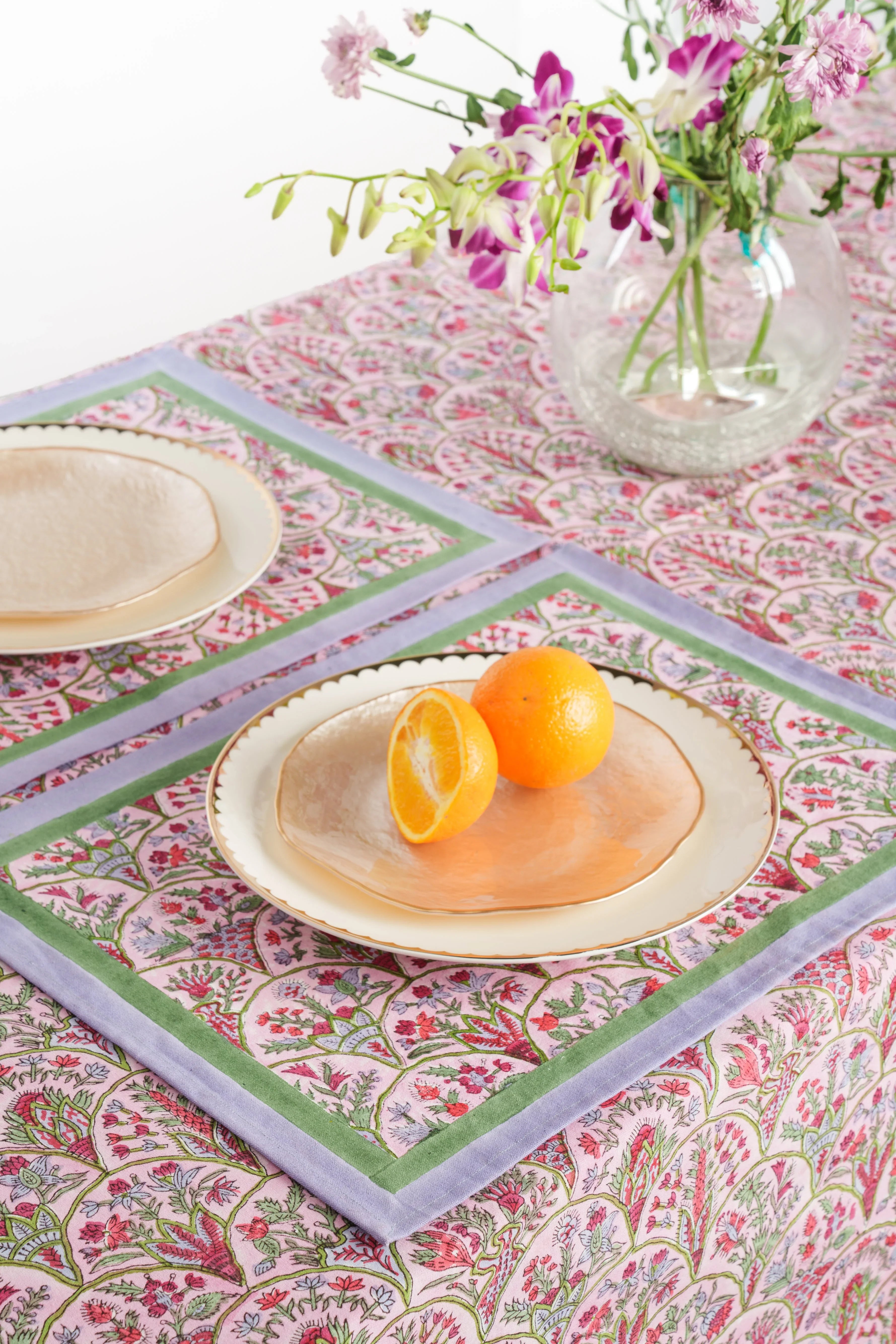 Pink Arch Blockprint Placemat - The Mayfair Hall