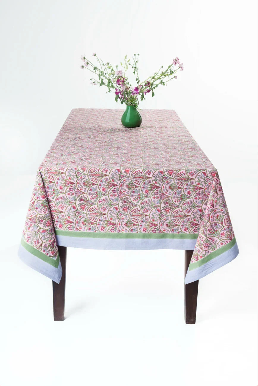 Pink Arch Blockprint Tablecloth - The Mayfair Hall