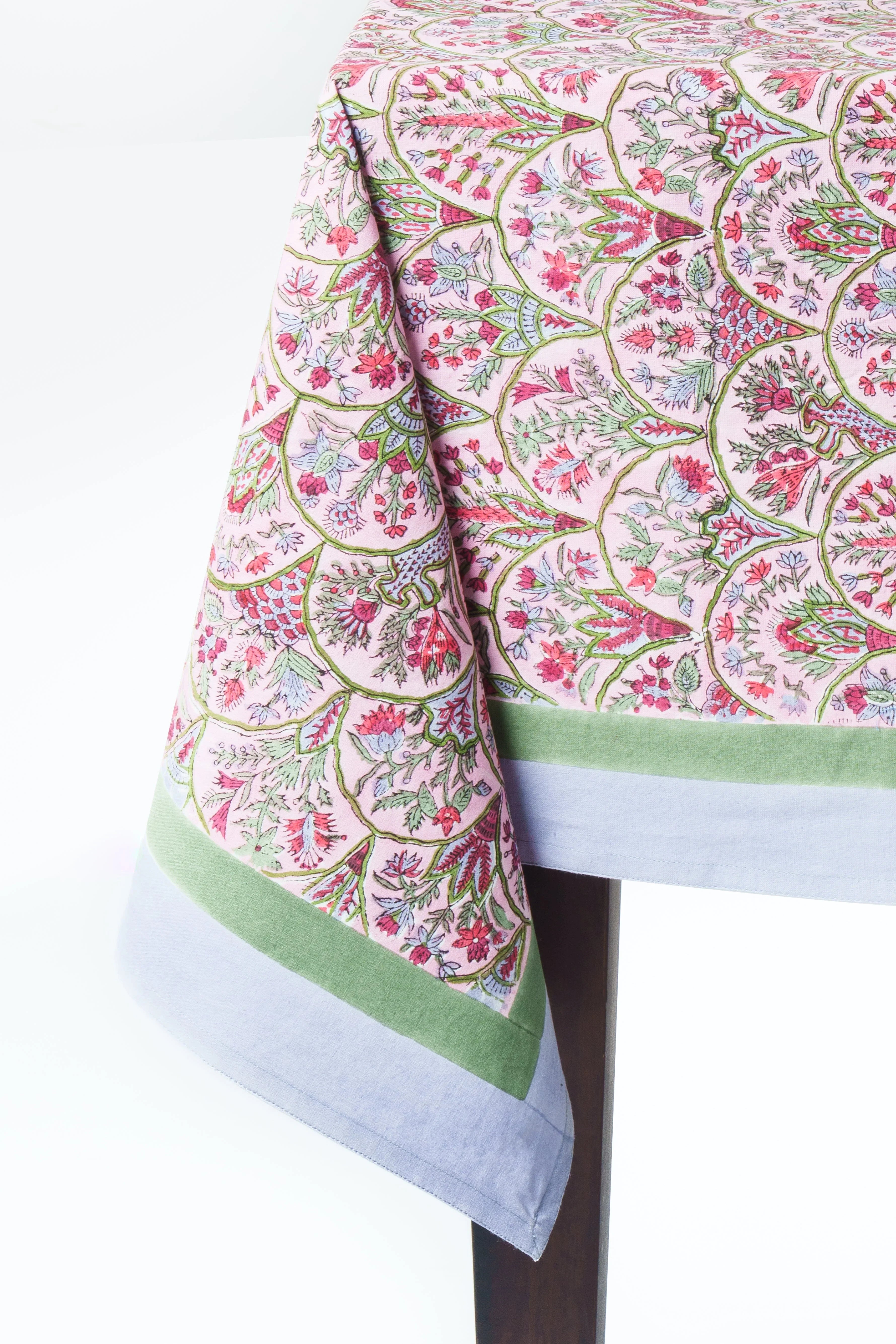 Pink Arch Blockprint Tablecloth - The Mayfair Hall